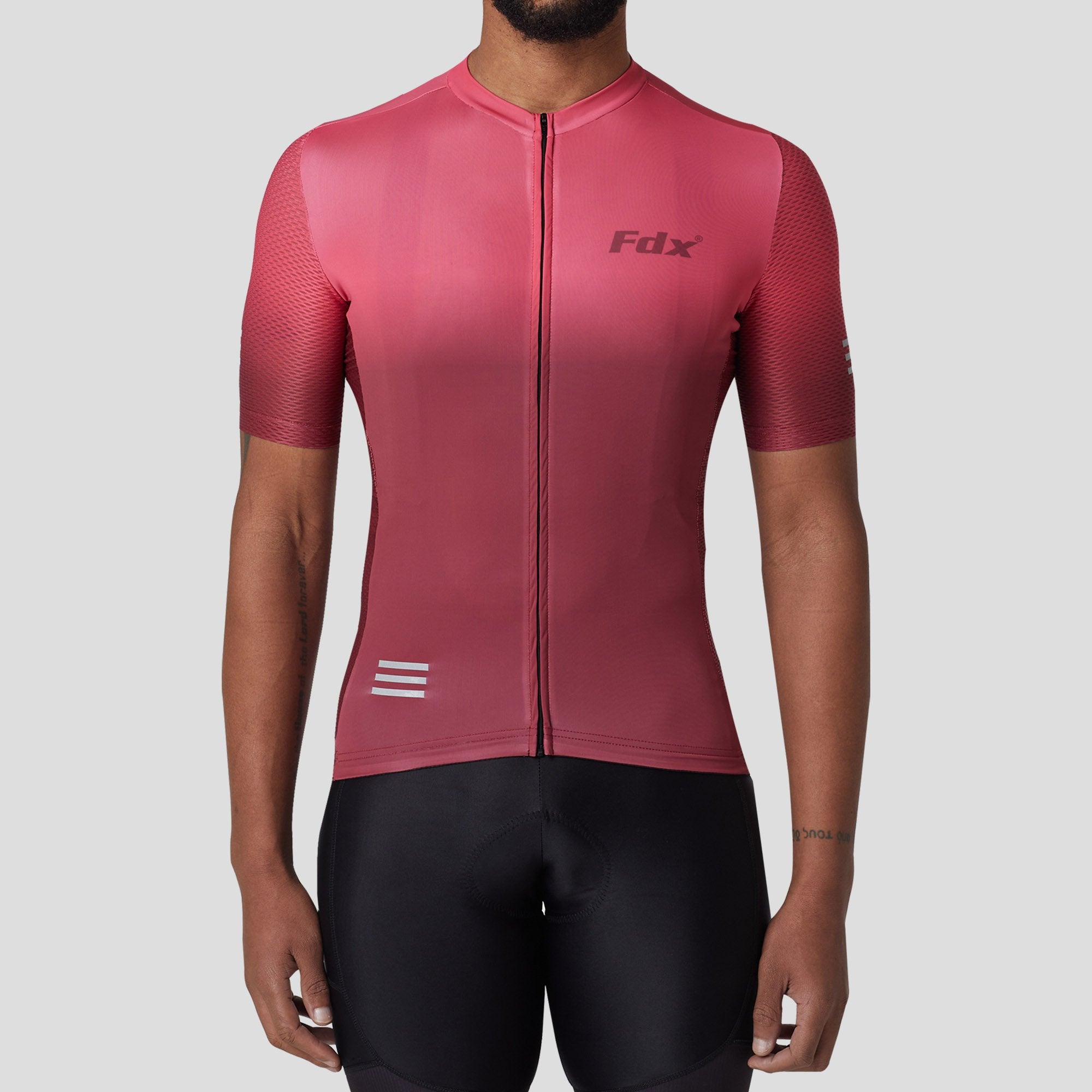 Fdx Duo Pink / Maroon Men's Short Sleeve Summer Cycling Jersey