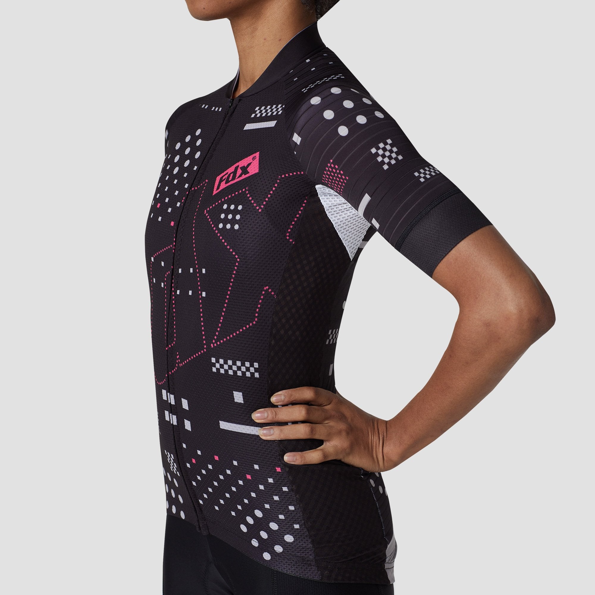 Fdx All Day Black Women's Summer Short Sleeve Cycling Jersey