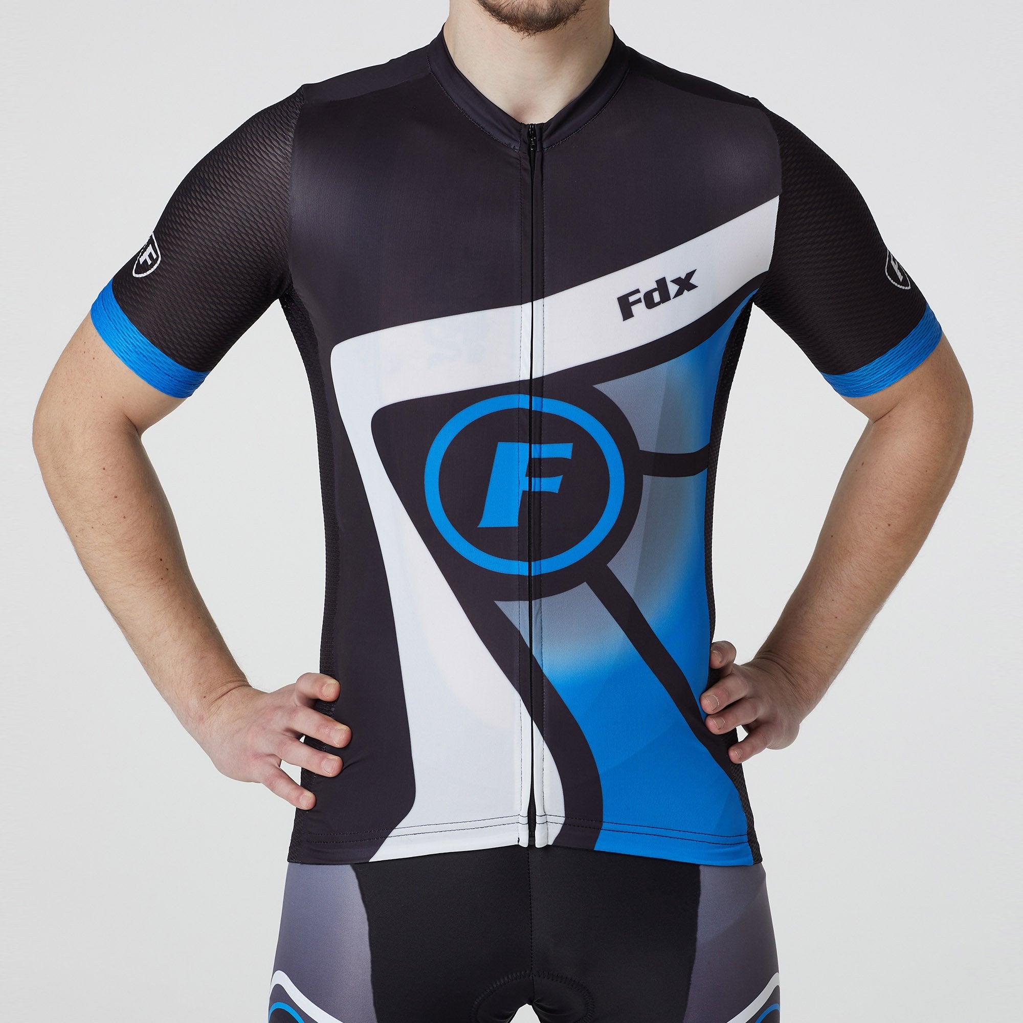 Fdx Signature Blue Men's Short Sleeve Summer Cycling Jersey