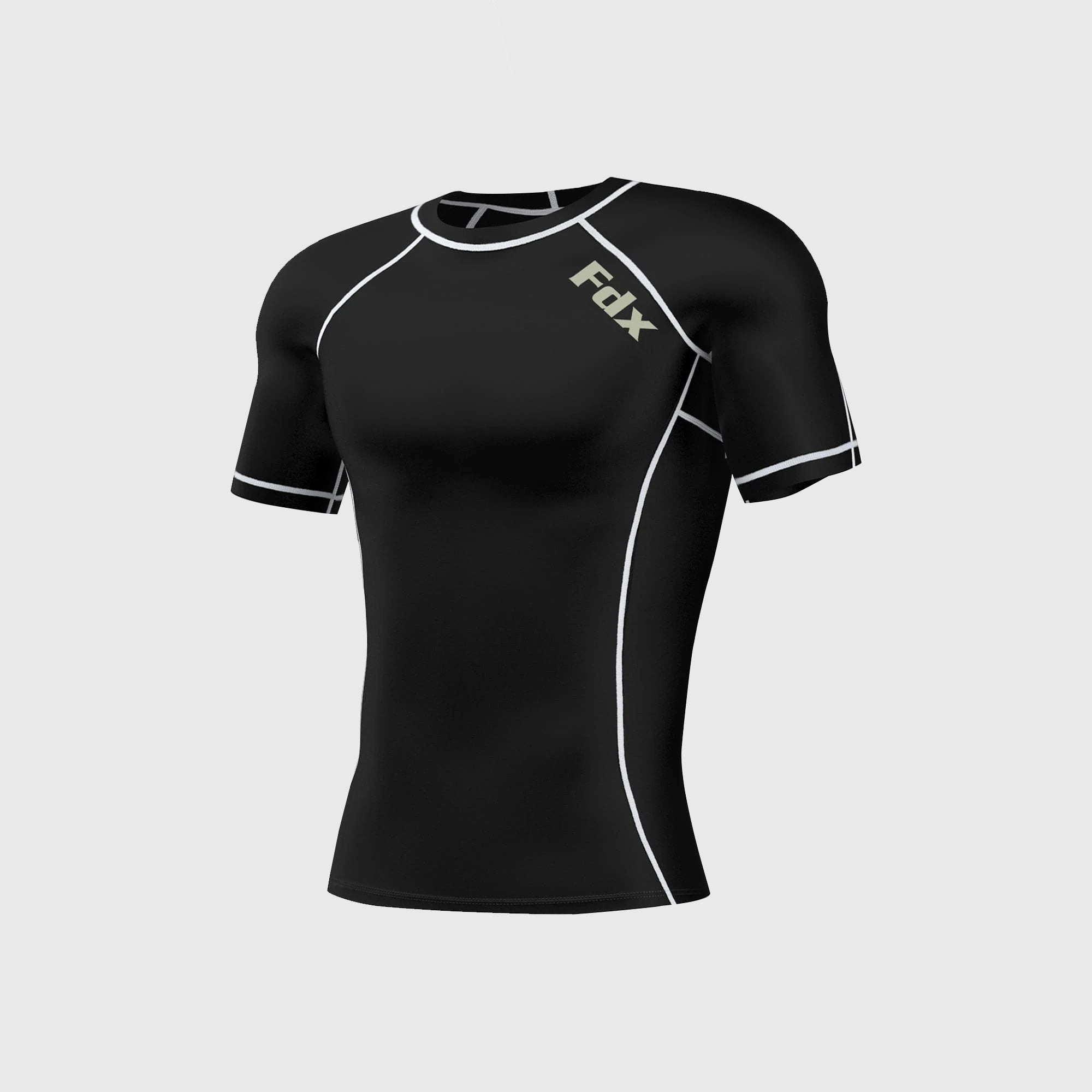 Fdx Cosmic Black / White Men's Short Sleeve Base Layer Gym Shirt