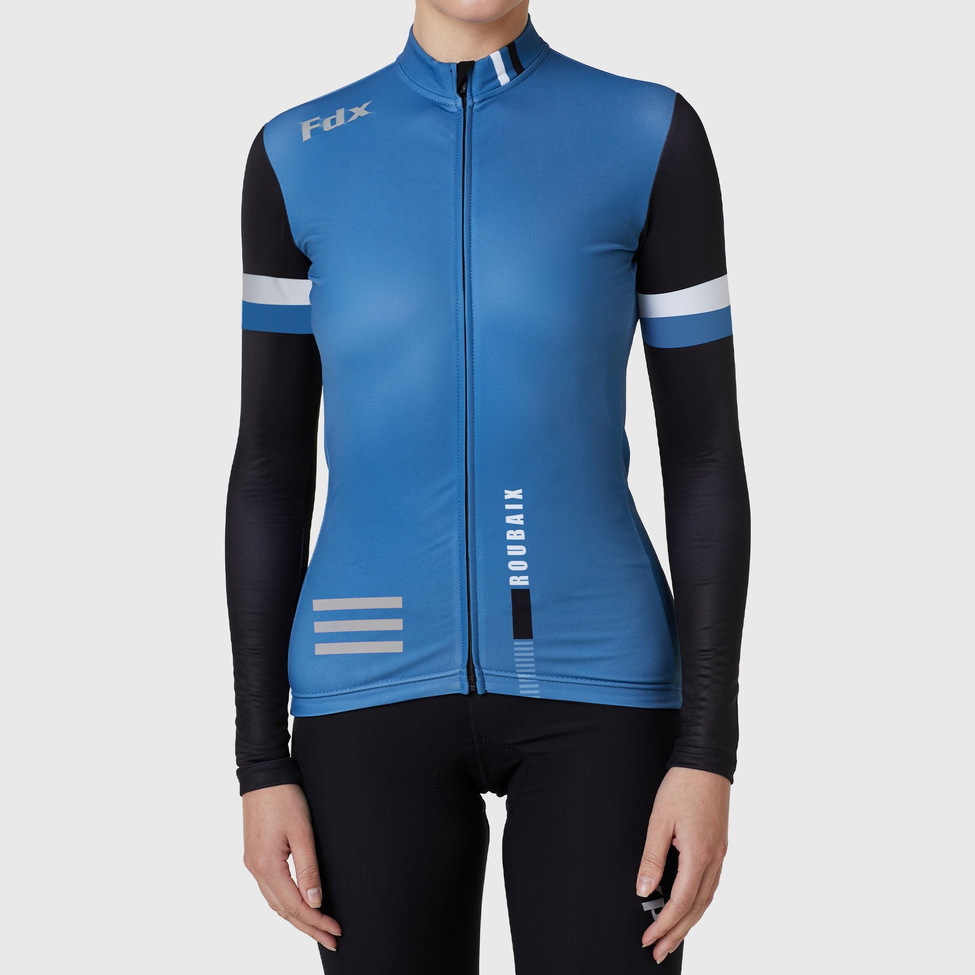 Fdx Women's Set Limited Edition Thermal Roubaix Long Sleeve Cycling Jersey & Bib Tights - Blue