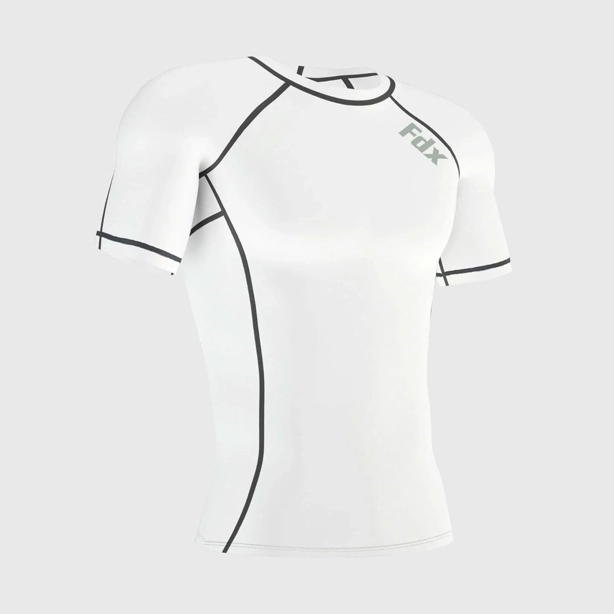 Fdx Cosmic White Men's Short Sleeve Base Layer Gym Shirt