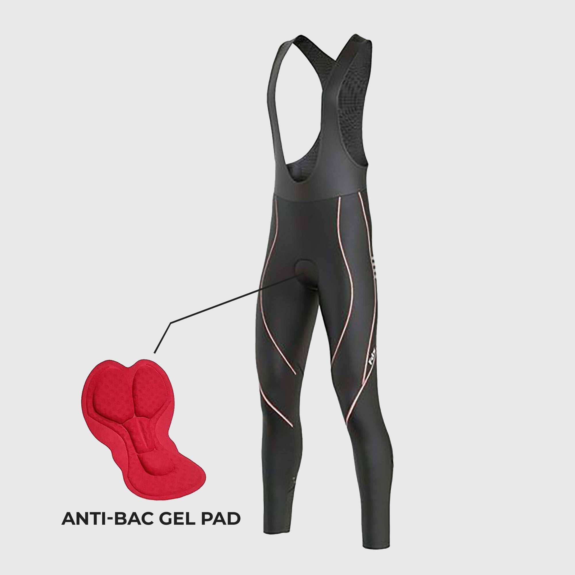 Fdx Divine Men's Red Thermal Padded Cycling Bib Tights