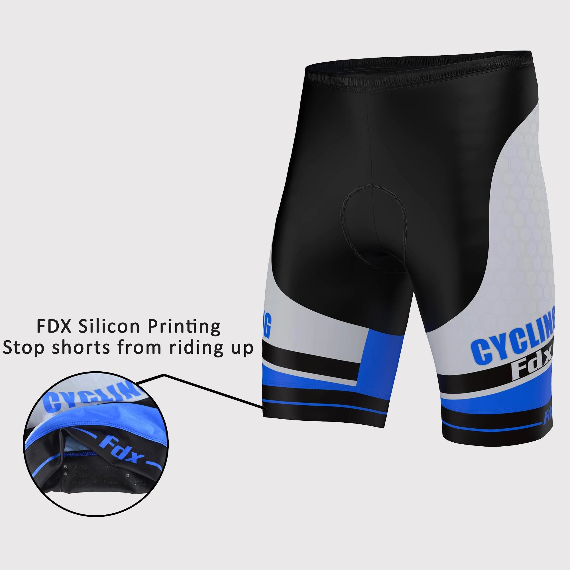 Fdx Apex Blue Men's Gel Padded Summer Cycling Shorts