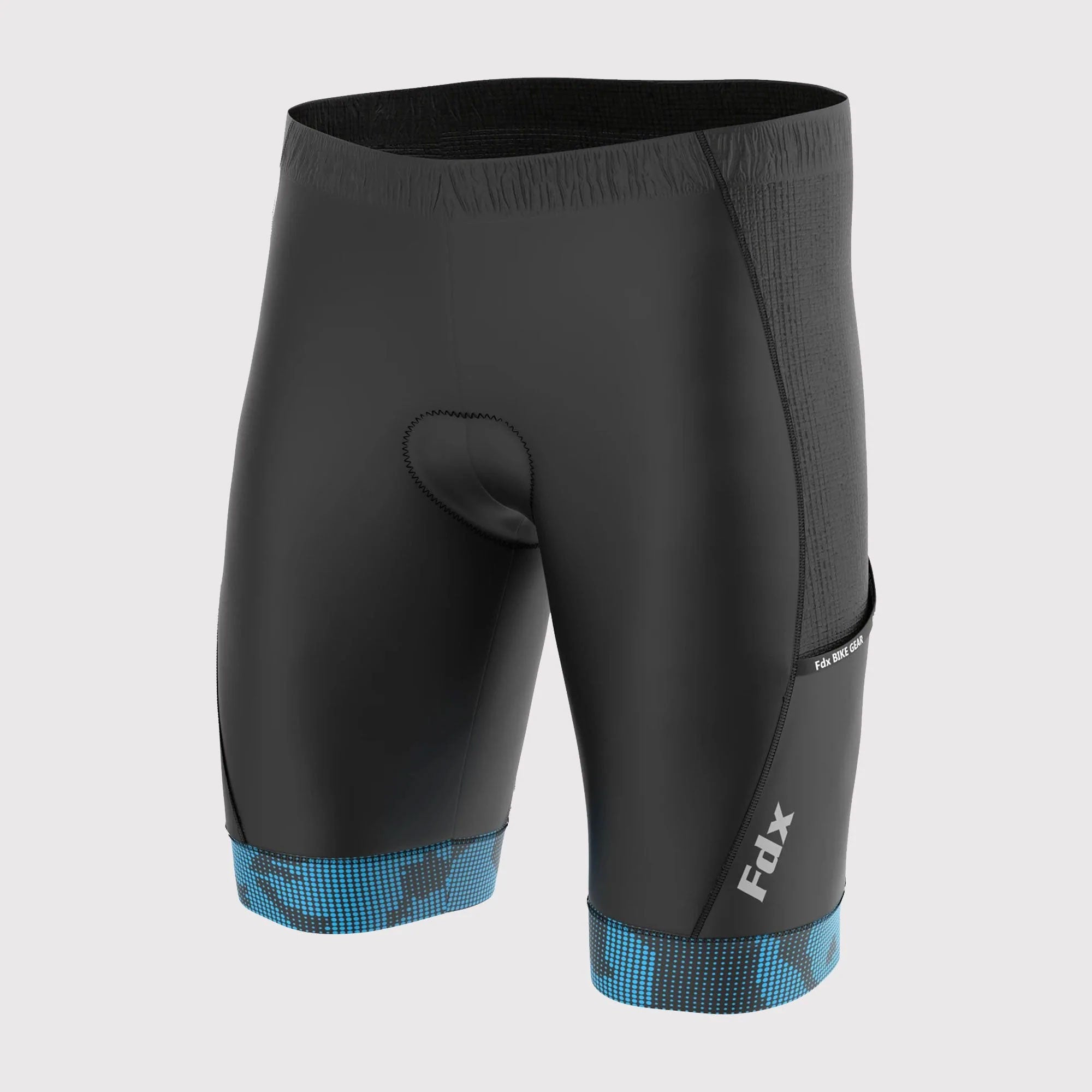 Fdx All Day Blue Men's  Padded Summer Cycling Shorts