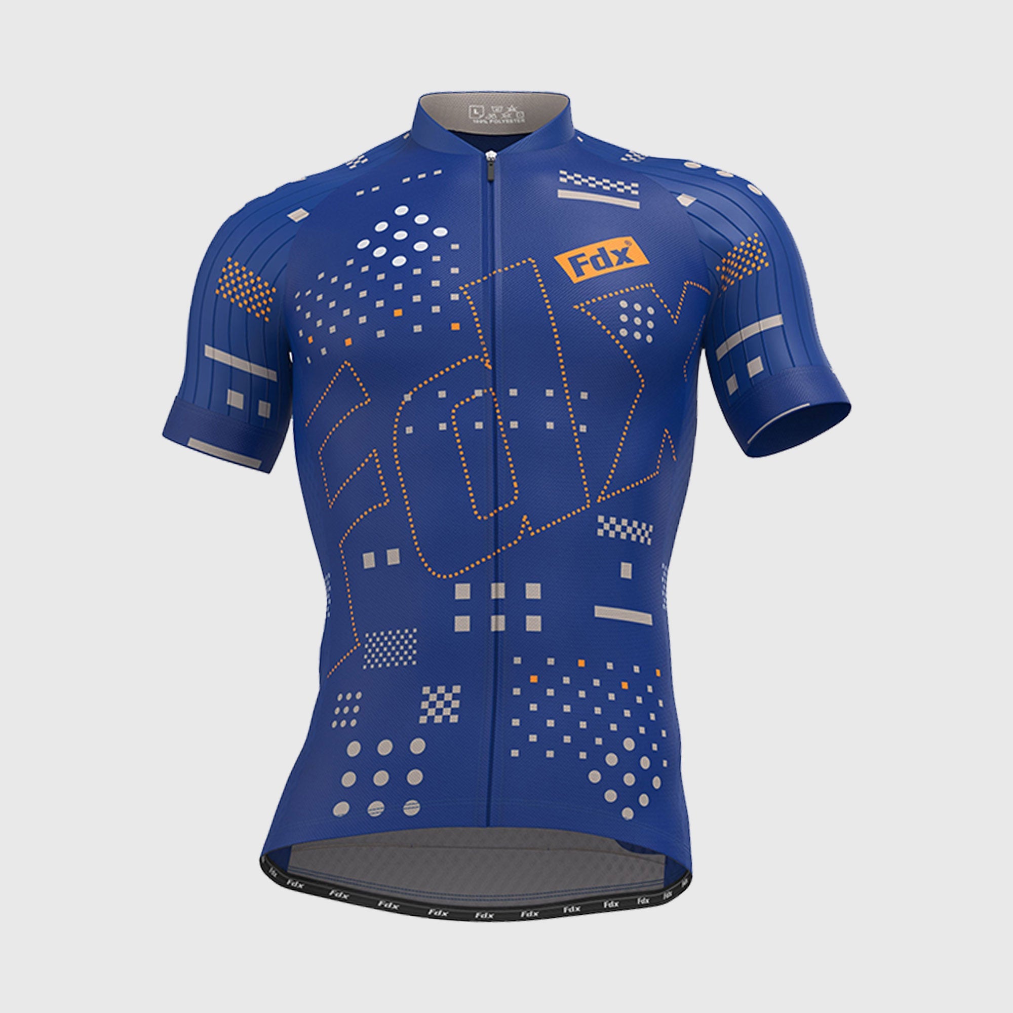 Fdx All Day Blue Men's Short Sleeve Summer Cycling Jersey