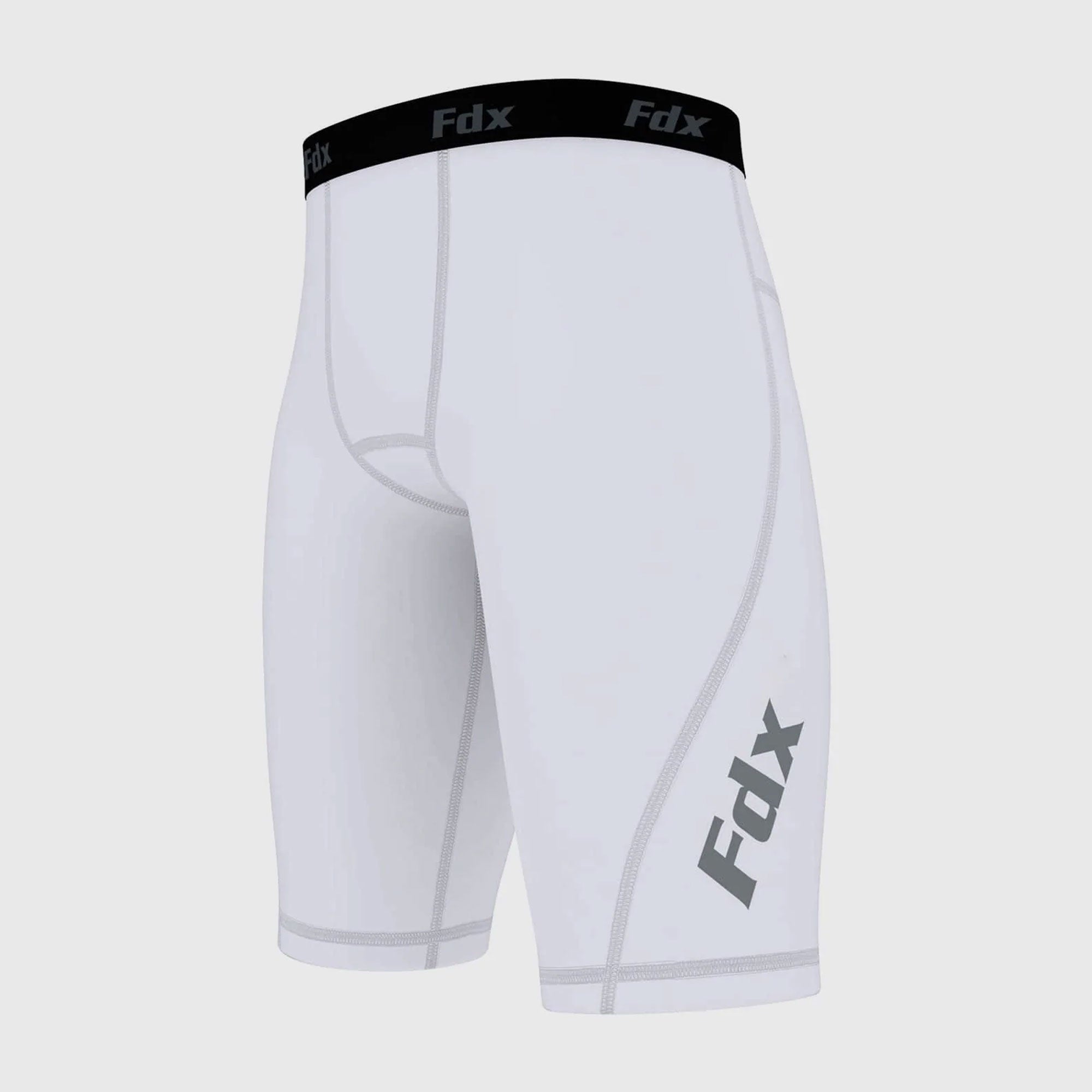 Fdx Men's White Compression Shorts Skin Tight Gym Pants