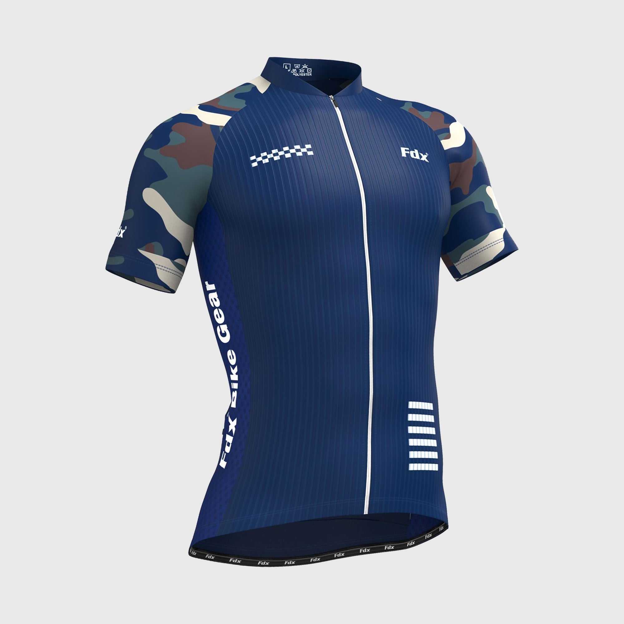 Fdx Camouflage Blue Men's Short Sleeve Summer Cycling Jersey