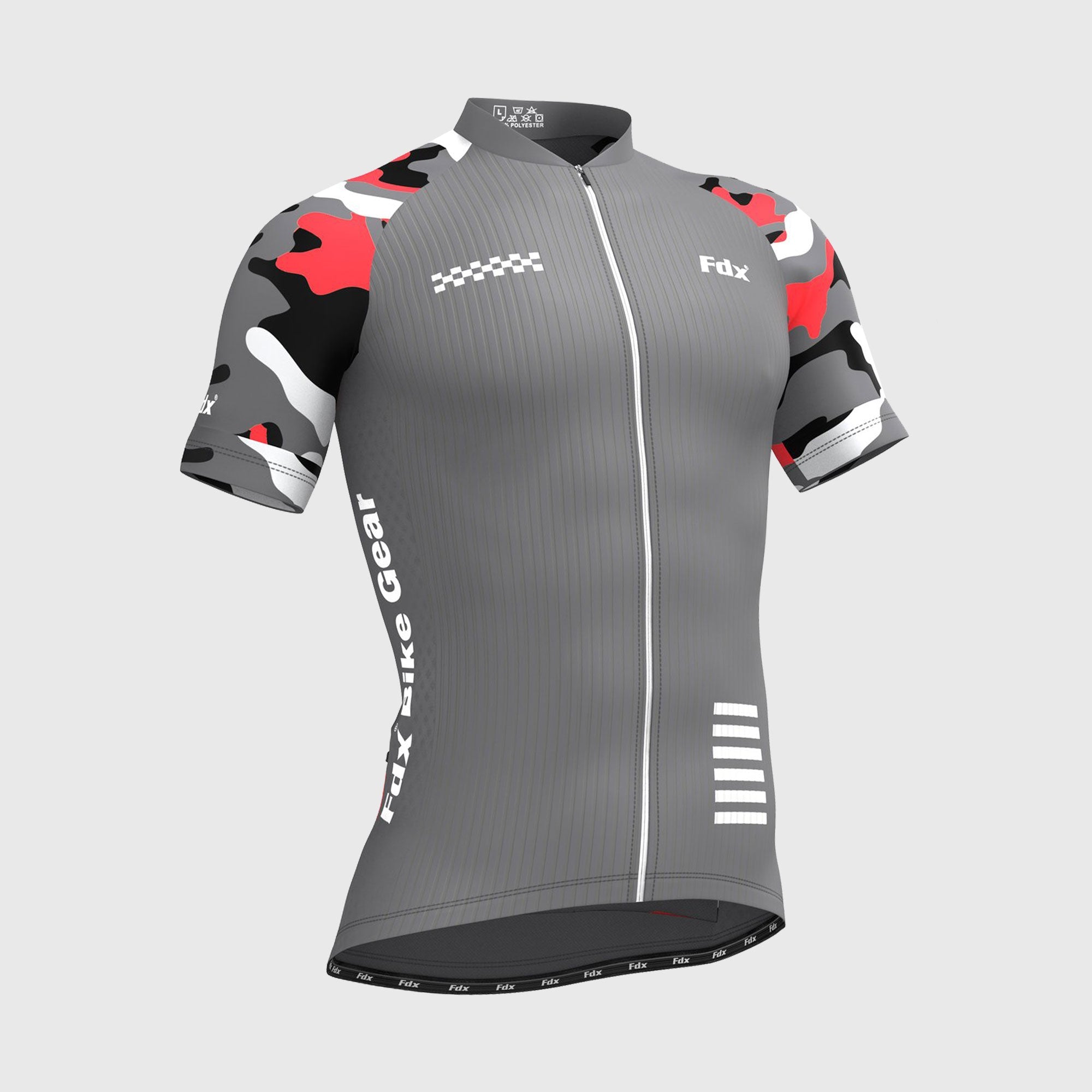 Fdx Camouflage Grey Men's Short Sleeve Summer Cycling Jersey