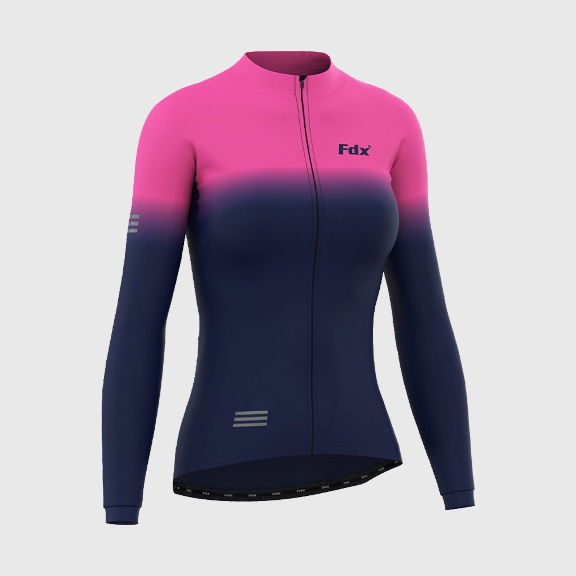 Fdx Duo Women's Pink / Blue Long Sleeve Winter Cycling Jersey