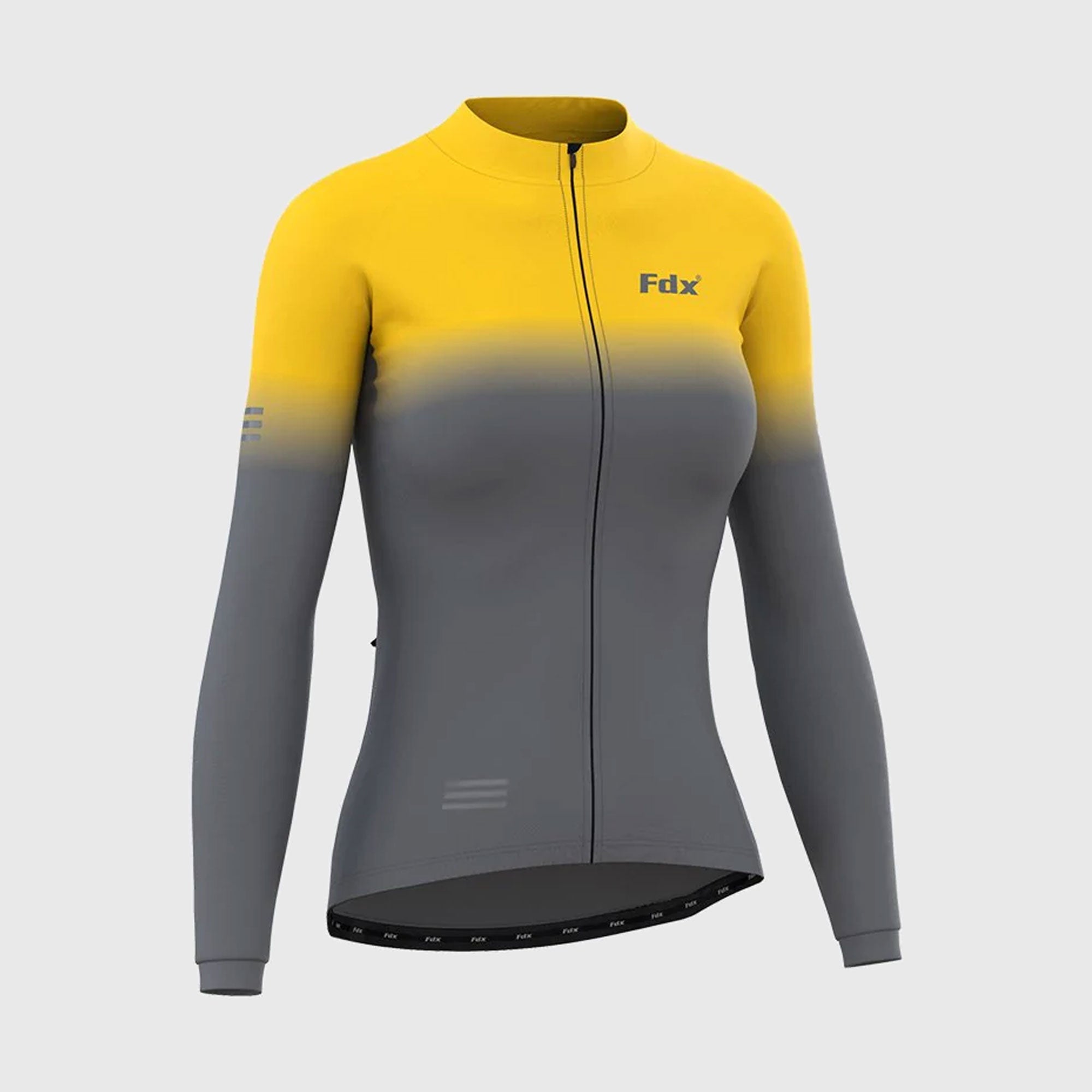 Fdx Duo Women's Yellow / Grey Long Sleeve Winter Cycling Jersey