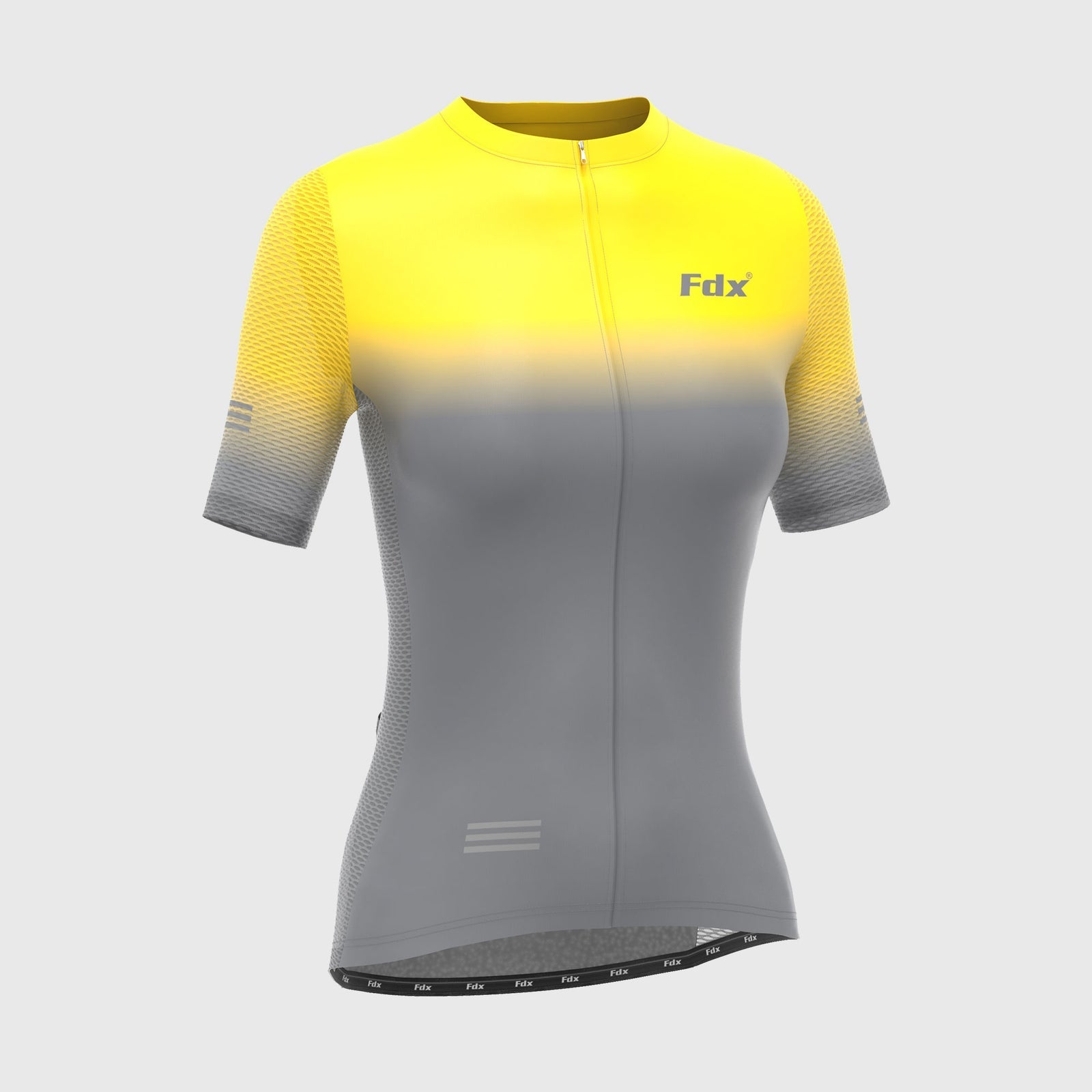 Fdx Duo Yellow / Grey Women's Short Sleeve Summer Cycling Jersey