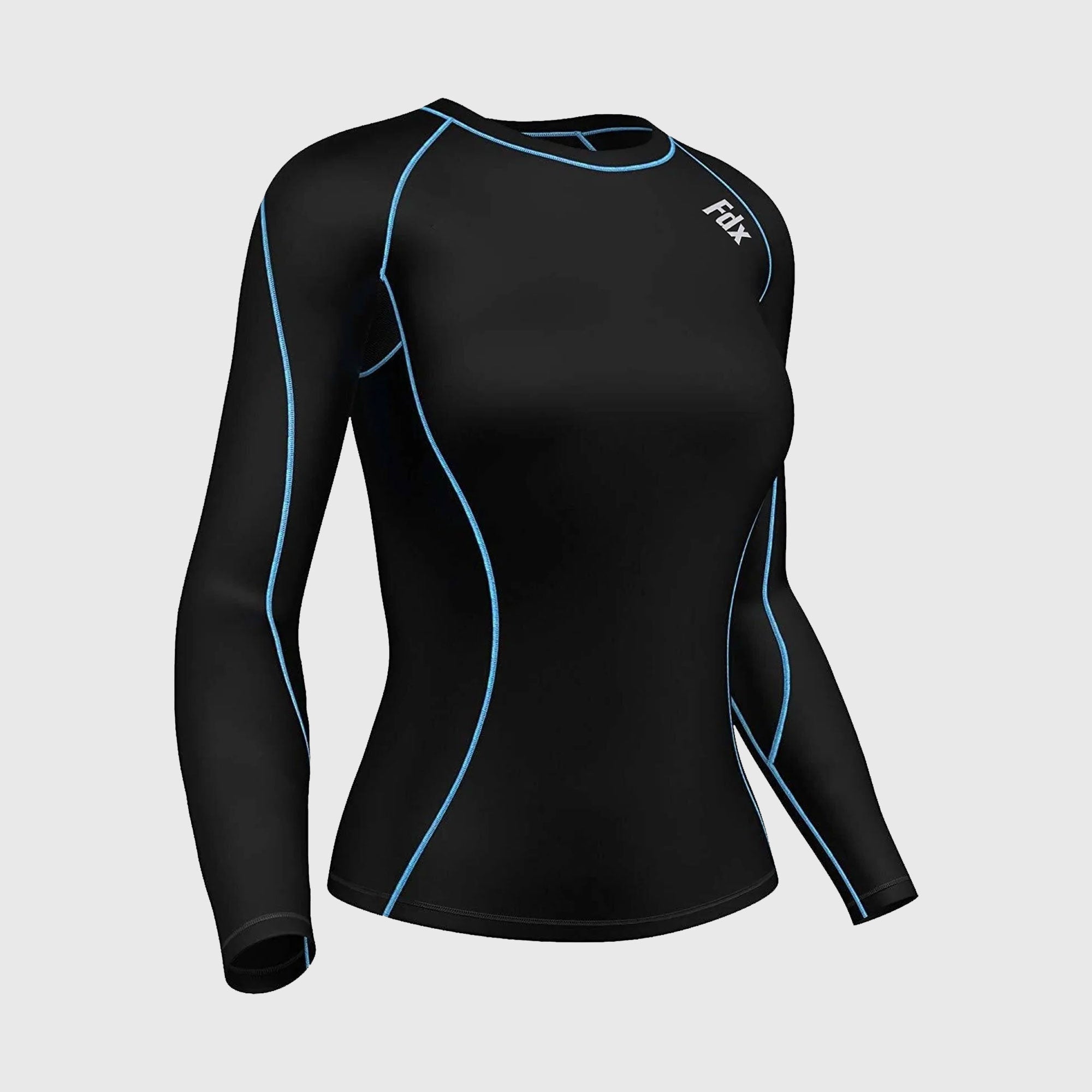 Fdx Monarch Blue Women's Base Layer Long Sleeve Compression Top