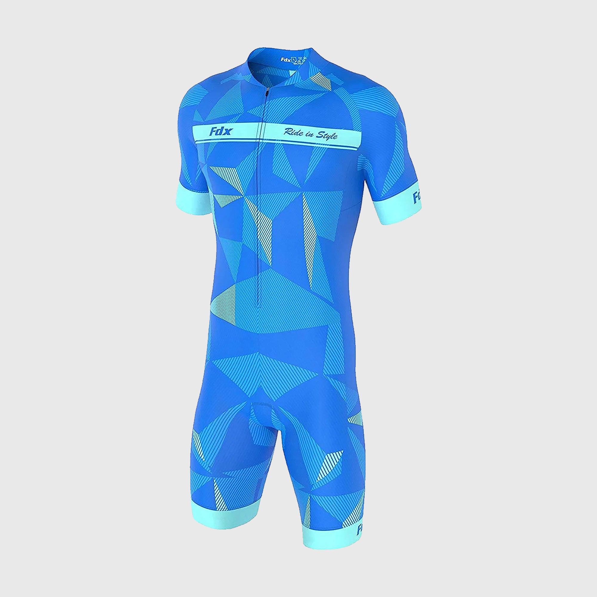 Fdx Splinter Blue Men's Padded Triathlon / Skin Suit