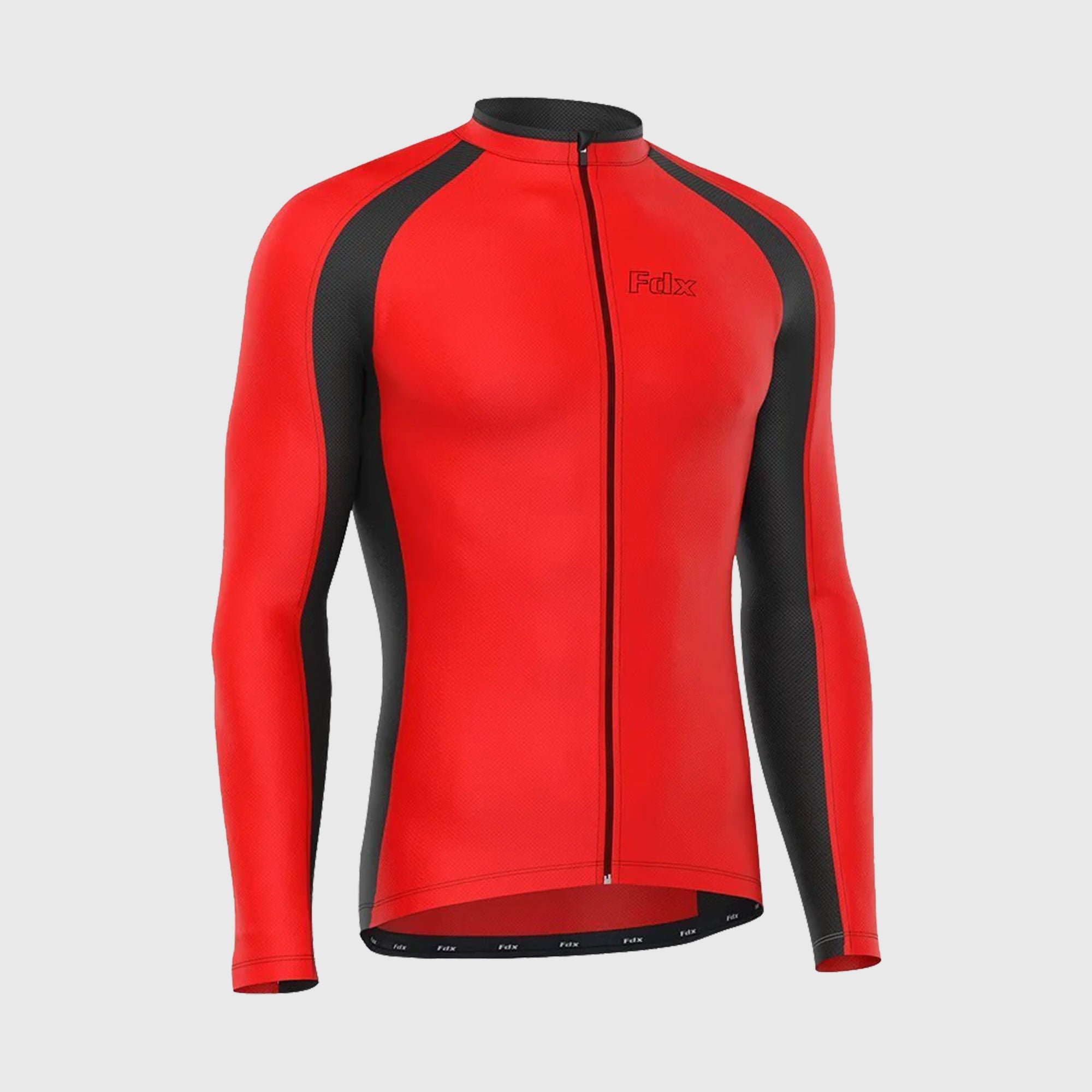 Fdx Transition Red Men's Long Sleeve Winter Cycling Jersey