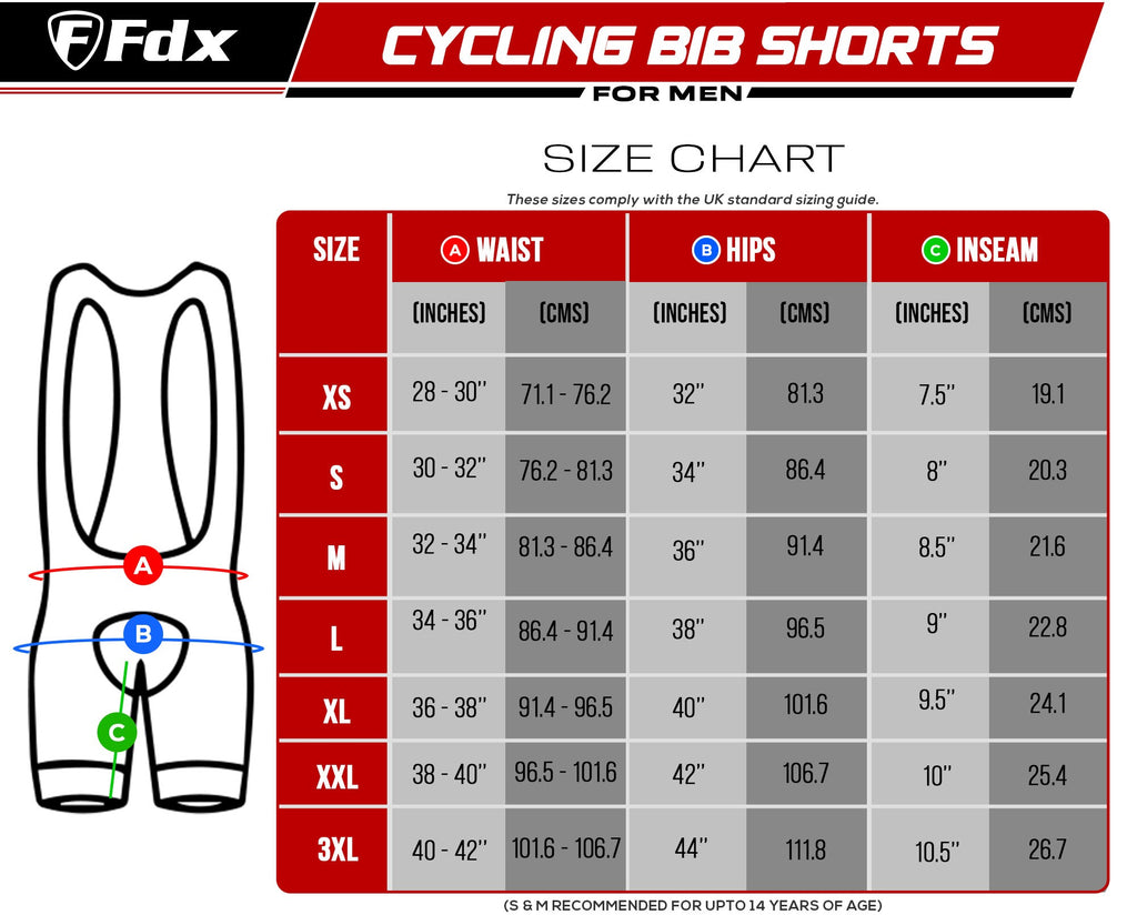 Fdx Classic II Blue Men's Padded Summer Cycling Bib Shorts