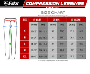 Fdx Cosmic Men's Winter Compression Leggings Grey & Red