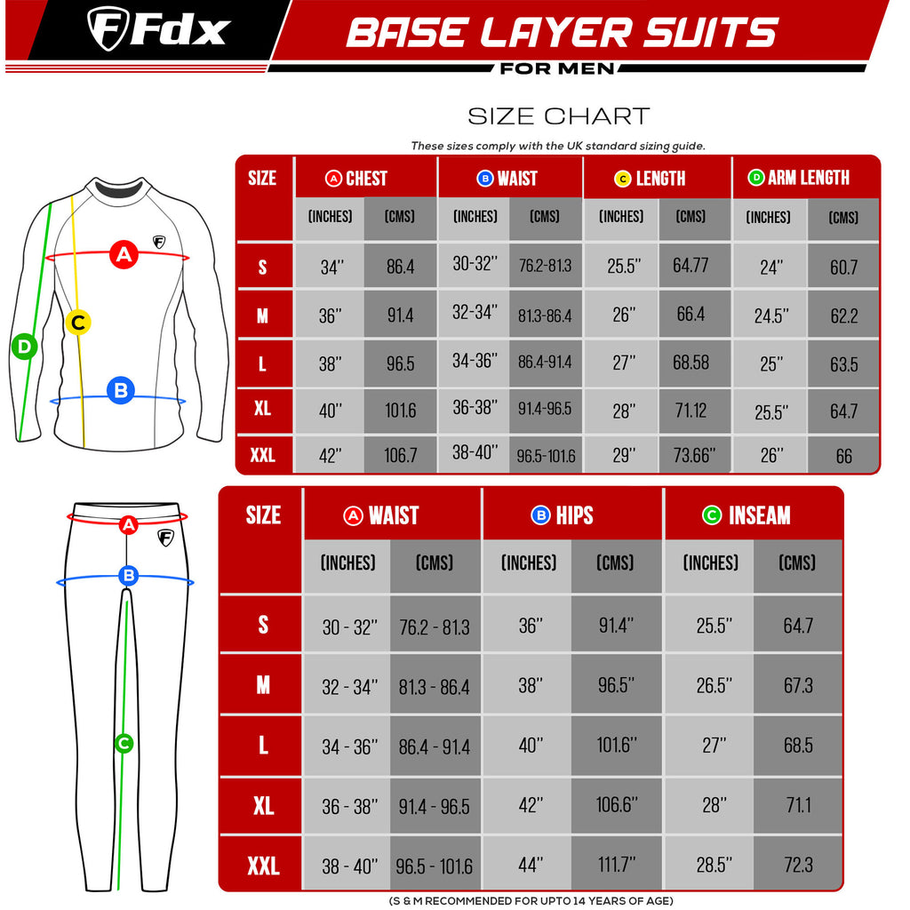 Fdx Thermolinx Men's Blue Set Compression Base Layer Shirt & Leggings