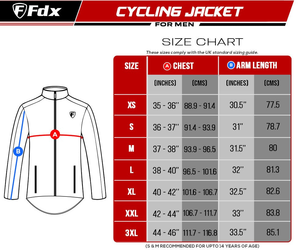Fdx Evex Men's Windproof & Waterproof Thermal Cycling Jacket Black