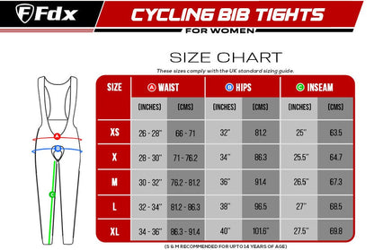 Fdx Limited Edition Women's Black Thermal Roubaix Padded Cycling Bib Tights