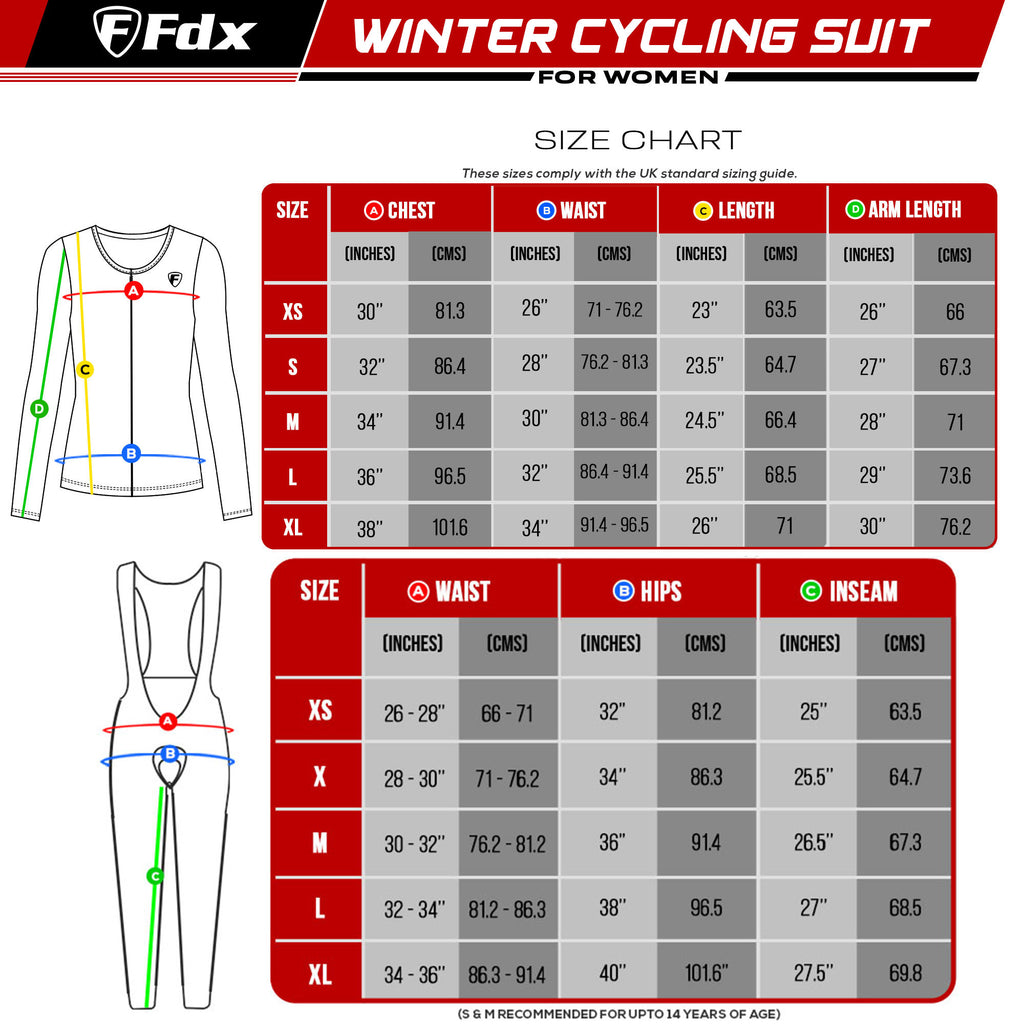 Fdx Women's Set Limited Edition Thermal Roubaix Long Sleeve Cycling Jersey & Bib Tights - Blue