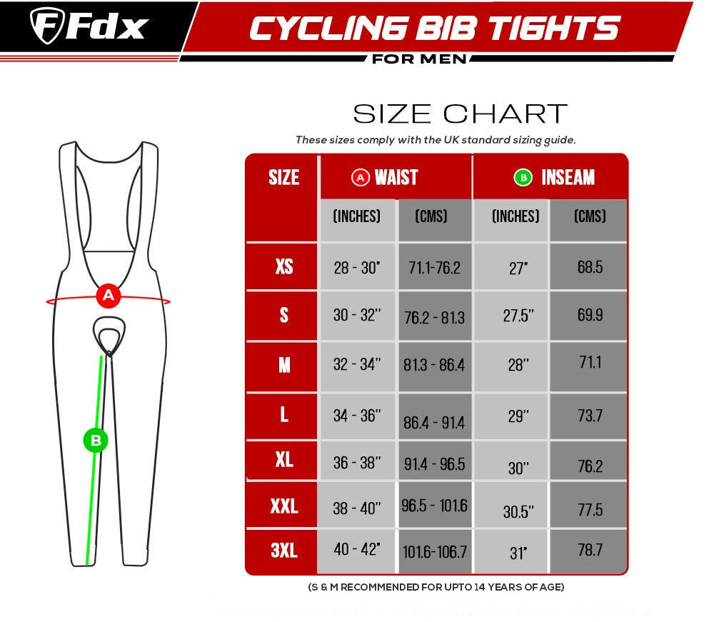 Fdx All Day Men's Red Thermal Padded Cycling Bib Tights