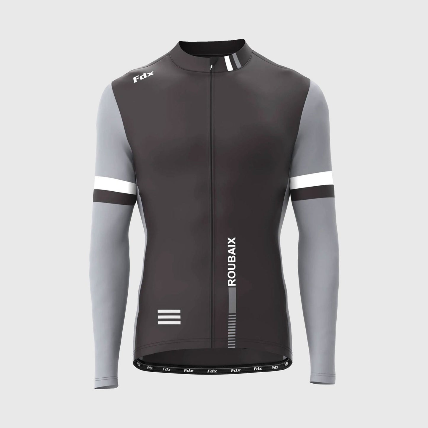 Fdx Limited Edition Men's Black Thermal Roubaix Long Sleeve Cycling Jersey