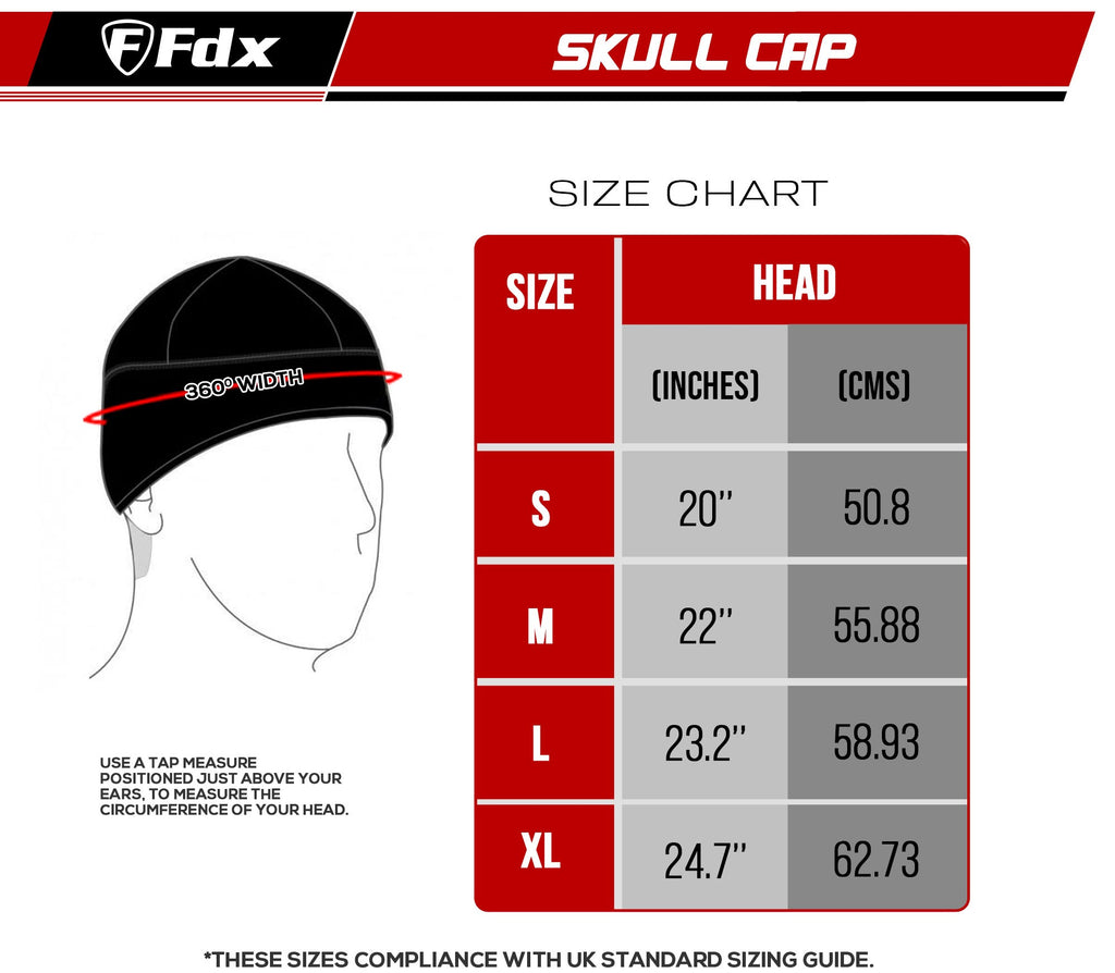 Fdx 8U Black Thermal Windproof Winter Cycling Skull Cap