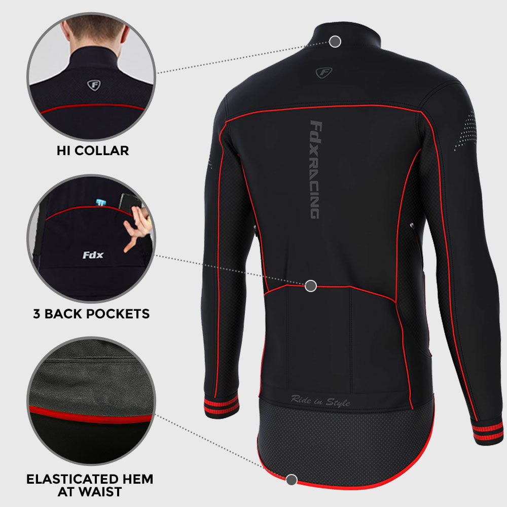 Fdx Apollux Red Men's Windproof Cycling Jacket