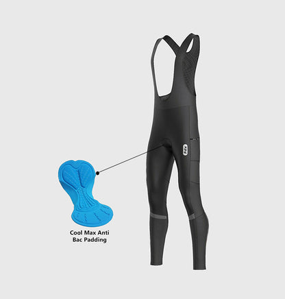 Fdx All Day Men's Black Thermal Padded Cycling Bib Tights