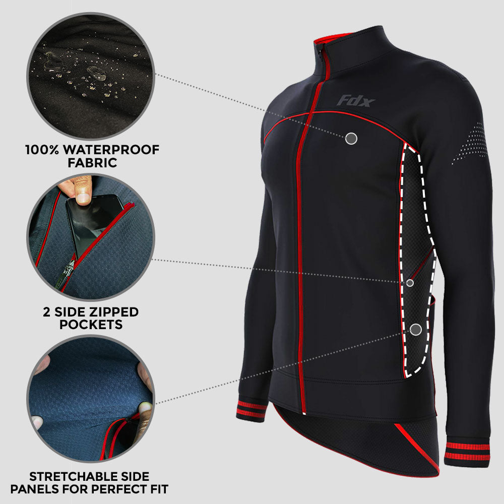 Fdx Apollux Red Men's Windproof Cycling Jacket