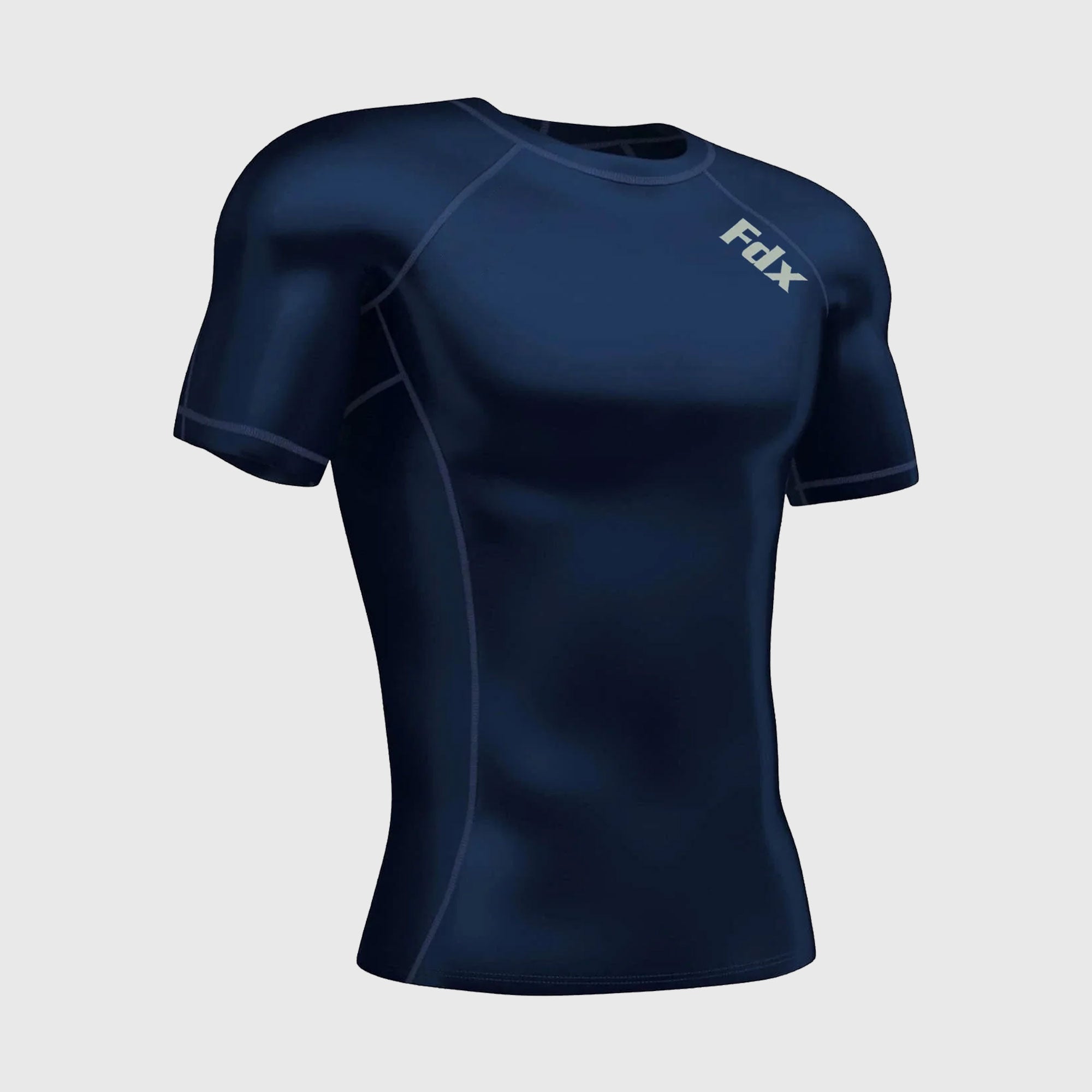 Fdx Cosmic Navy Blue Men's Short Sleeve Base Layer Gym Shirt