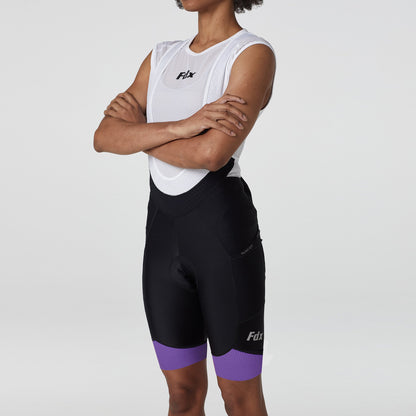 Fdx Women's Set Essential Purple Short Sleeve Cycling Jersey & Cargo Bib Shorts