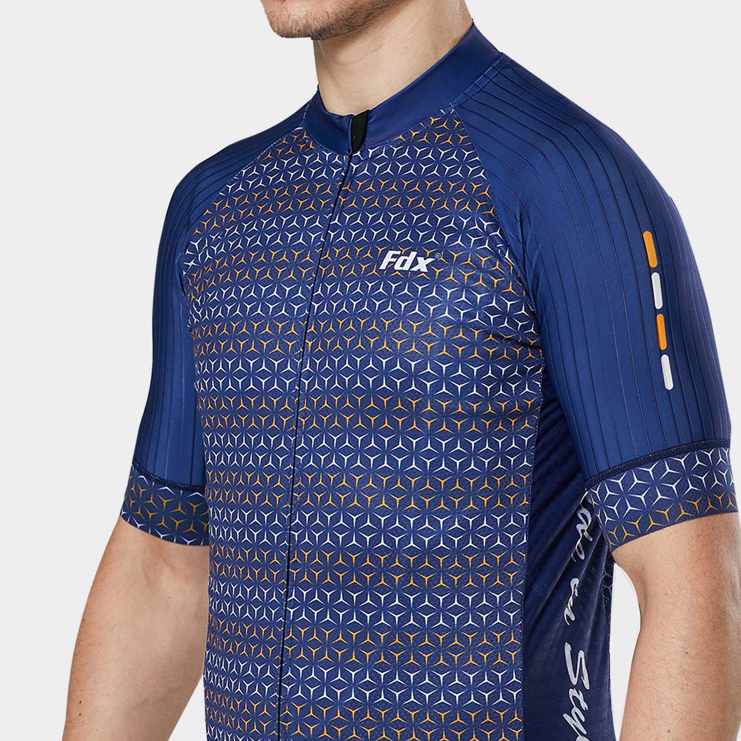 Fdx Vega Blue Men's Short Sleeve Summer Cycling Jersey