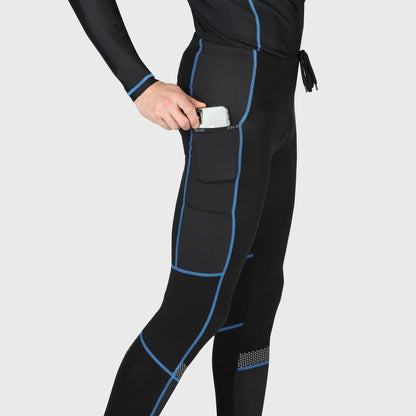 Fdx All Day Men's Blue Thermal Padded Cycling Tights