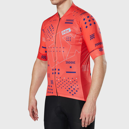 Fdx All Day Red Men's Short Sleeve Summer Cycling Jersey