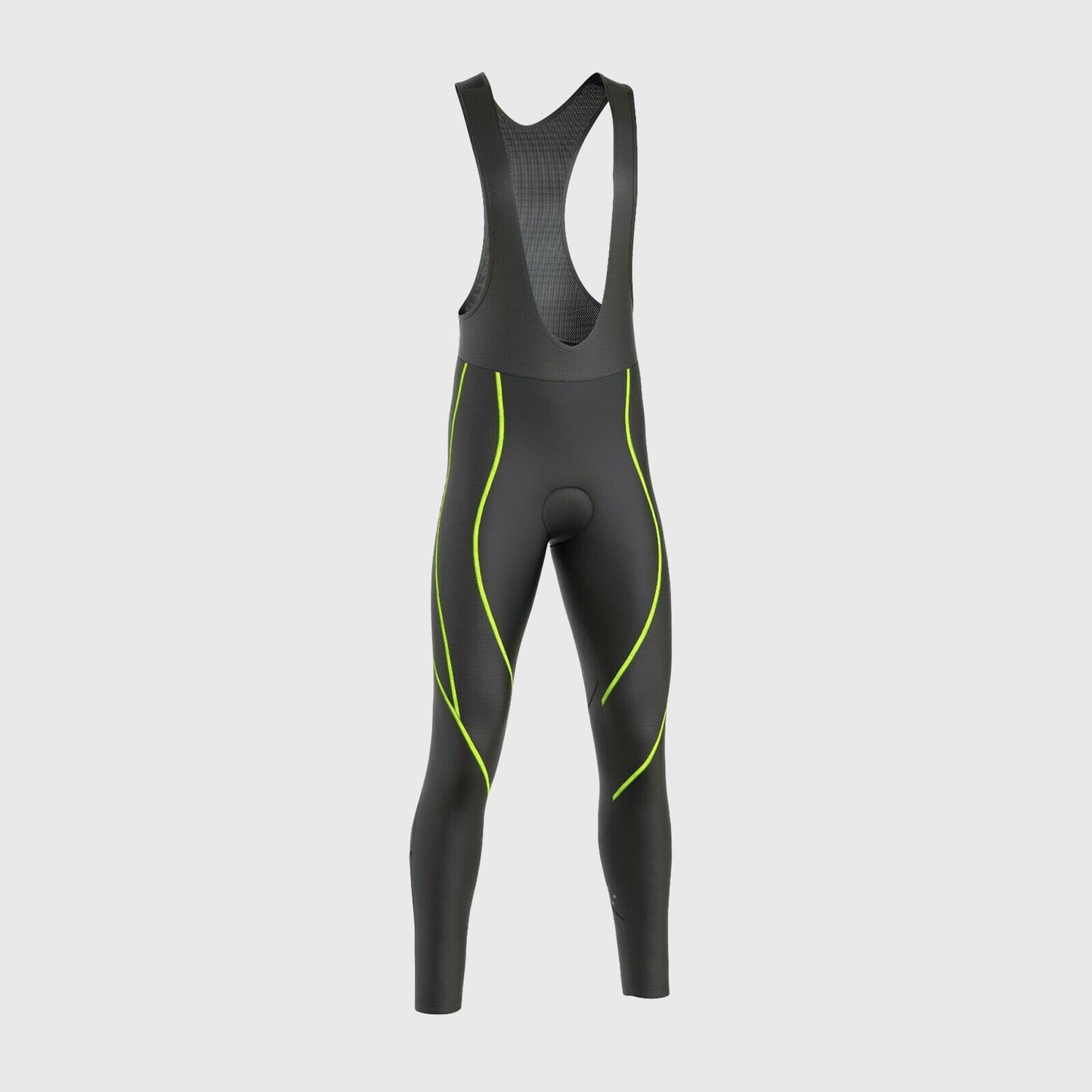 Fdx Divine Men's Yellow Thermal Padded Cycling Bib Tights