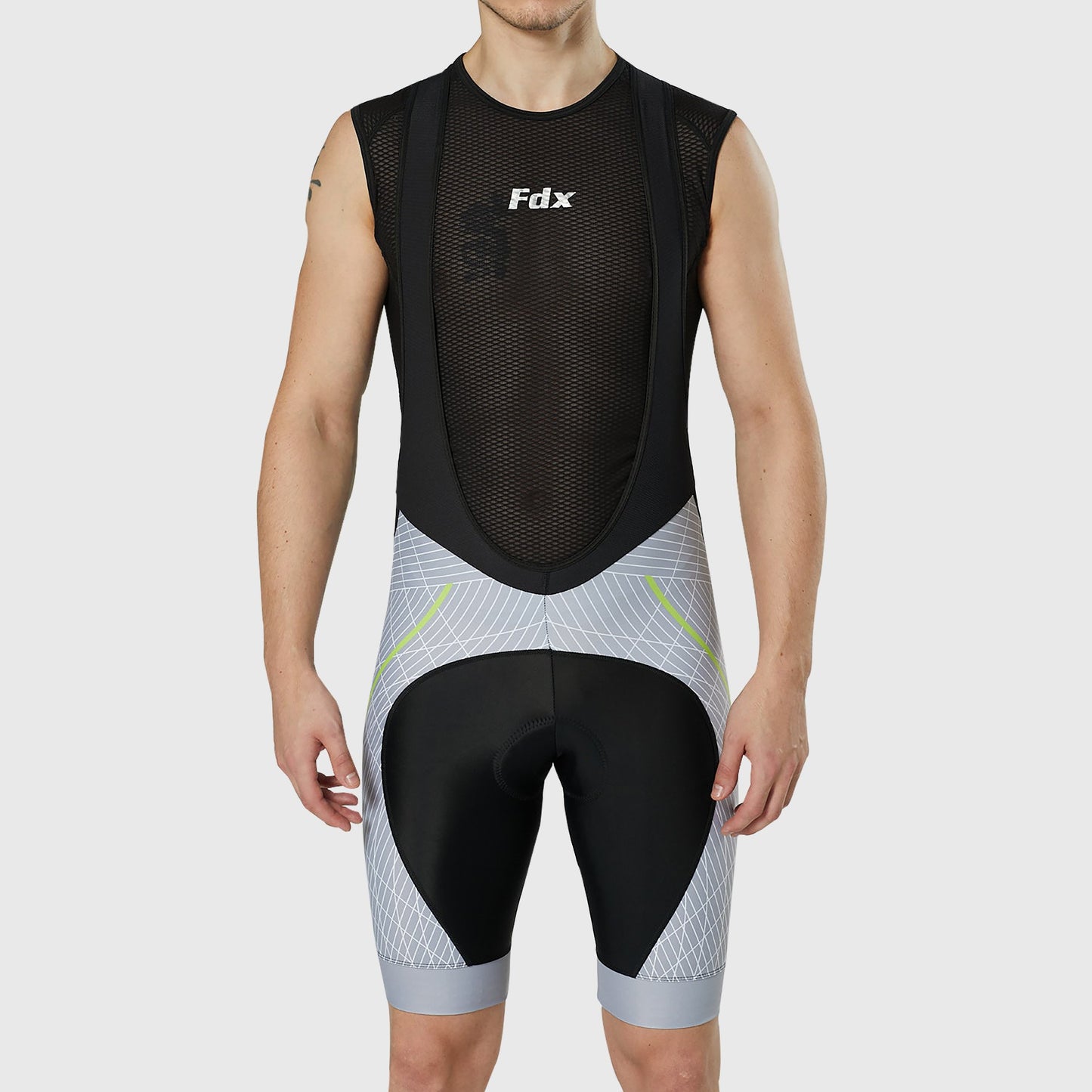 Fdx Classic II Grey Men's Padded Summer Cycling Bib Shorts