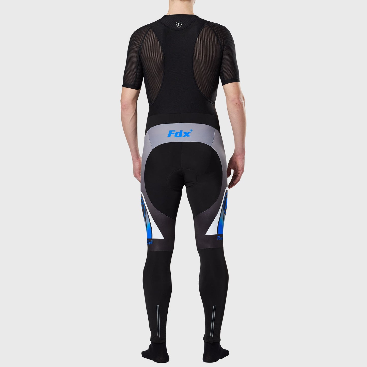 Fdx Men's Set Signature Thermal Roubaix Long Sleeve Cycling Jersey & Bib Tights - Blue