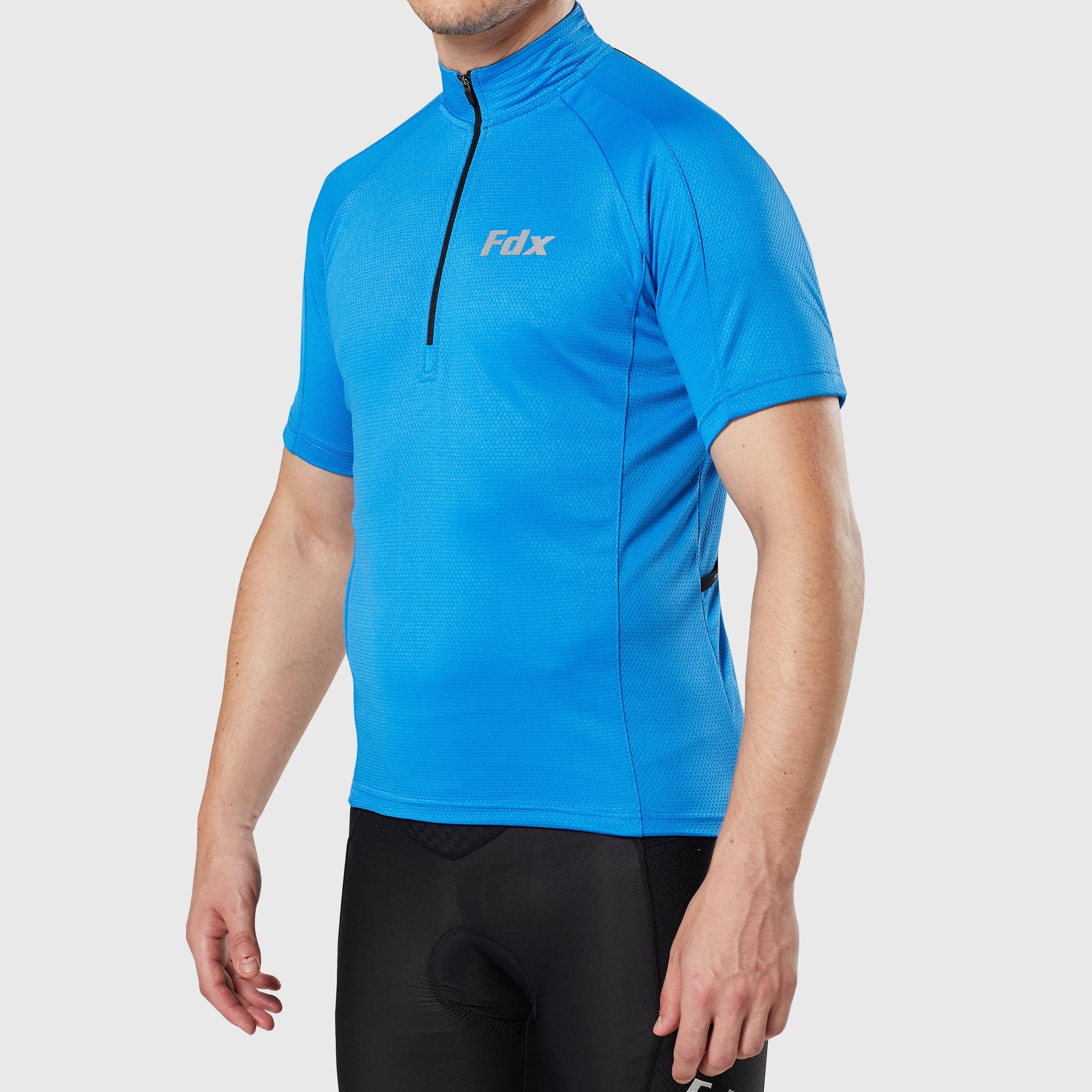 Fdx Pace Blue Men's Short Sleeve Summer Cycling Jersey, XL / Blue
