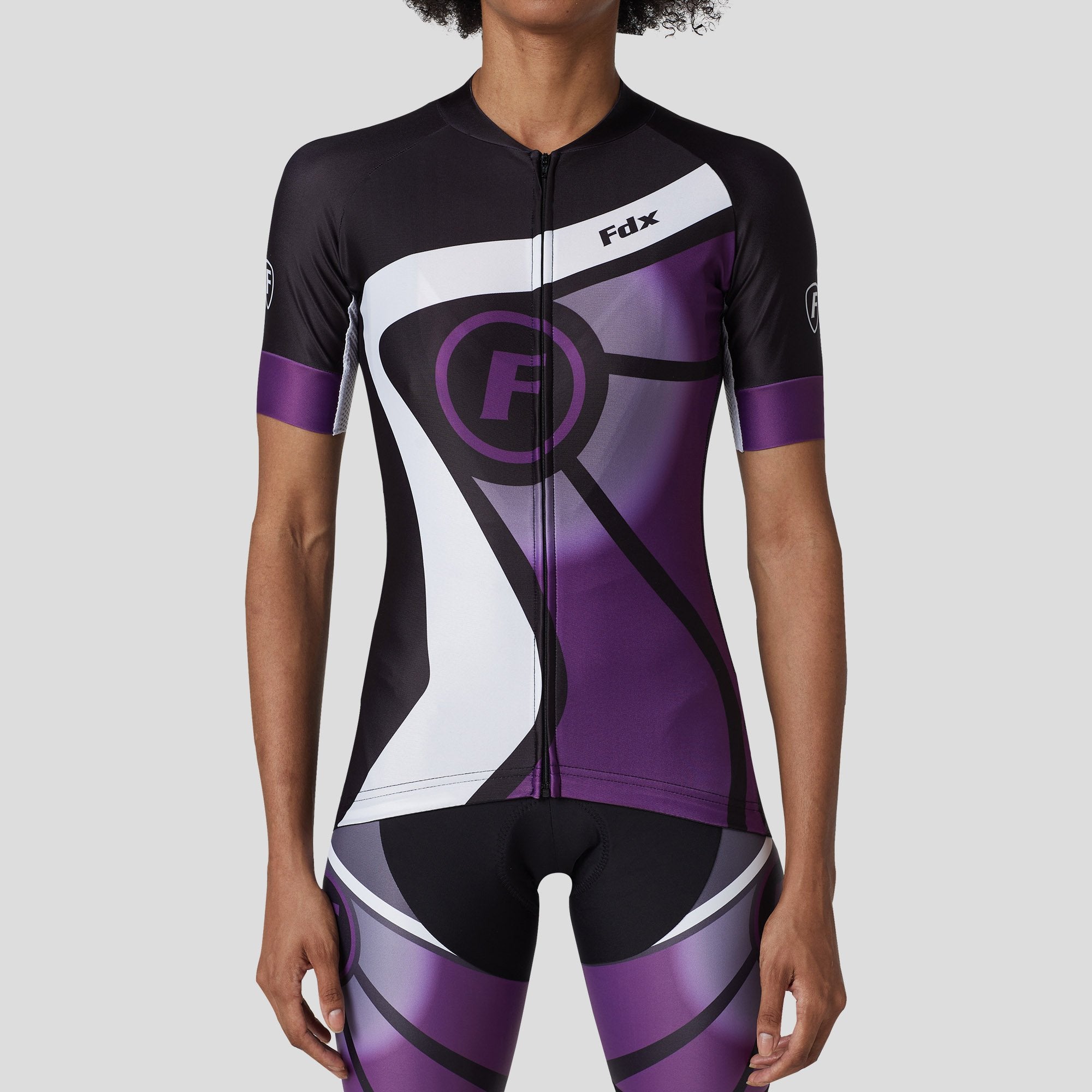 Fdx Signature Purple Women's Short Sleeve Summer Cycling Jersey