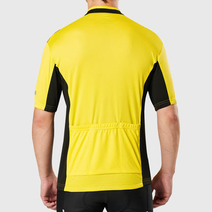 Fdx Vertex Yellow Men's Short Sleeve Summer Cycling Jersey