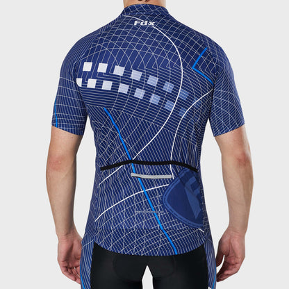 Fdx Classic II Blue Men's Short Sleeve Summer Cycling Jersey