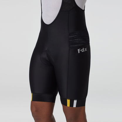 Fdx Velos Yellow Men's Padded Summer Cycling Cargo Bib Shorts