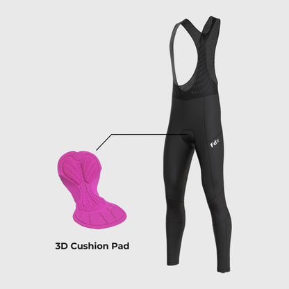 Fdx Duo Black Women's Thermal Padded Winter Bib Tights