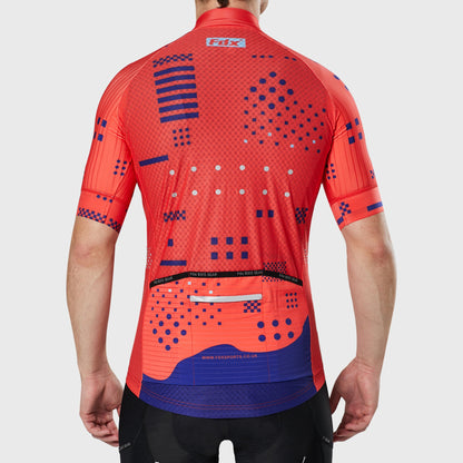 Fdx All Day Red Men's Short Sleeve Summer Cycling Jersey