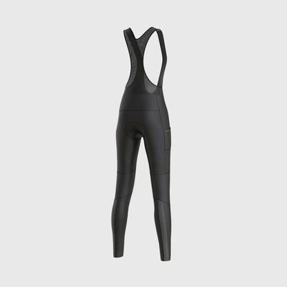 Fdx All Day Black Women's Thermal Padded Winter Cargo Bib Tights