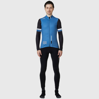 Fdx Men's Set Limited Edition Thermal Roubaix Long Sleeve Cycling Jersey & Bib Tights - Blue