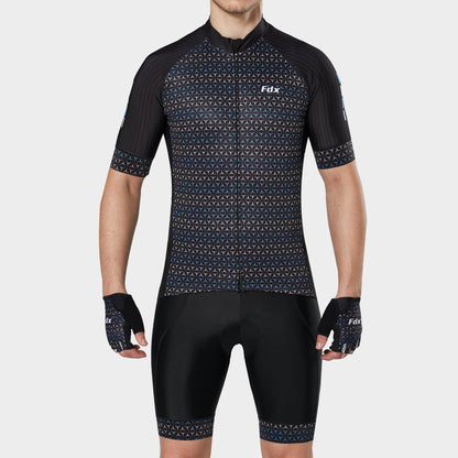 Fdx Men's Set Vega Black Short Sleeve Jersey & Bib Shorts