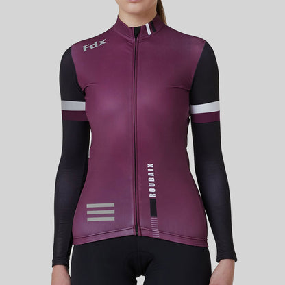 Fdx Limited Edition Women's Purple Thermal Roubaix Long Sleeve Cycling Jersey